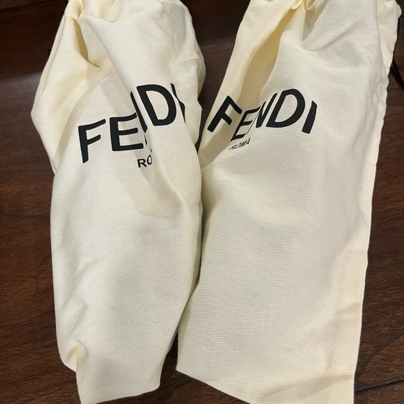 Fendi Black and mesh Logo Flats - Picture 8 of 9